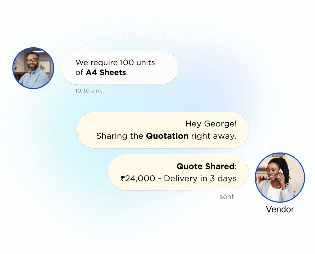 conversation between vendor and client